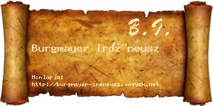 Burgmayer Iréneusz névjegykártya